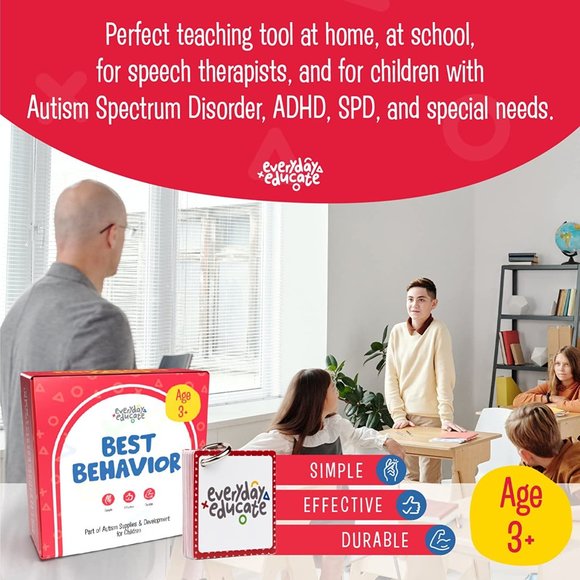 Best Behavior Flash Cards - Visual Schedule for Kids with Autism - Picture 2 of 7